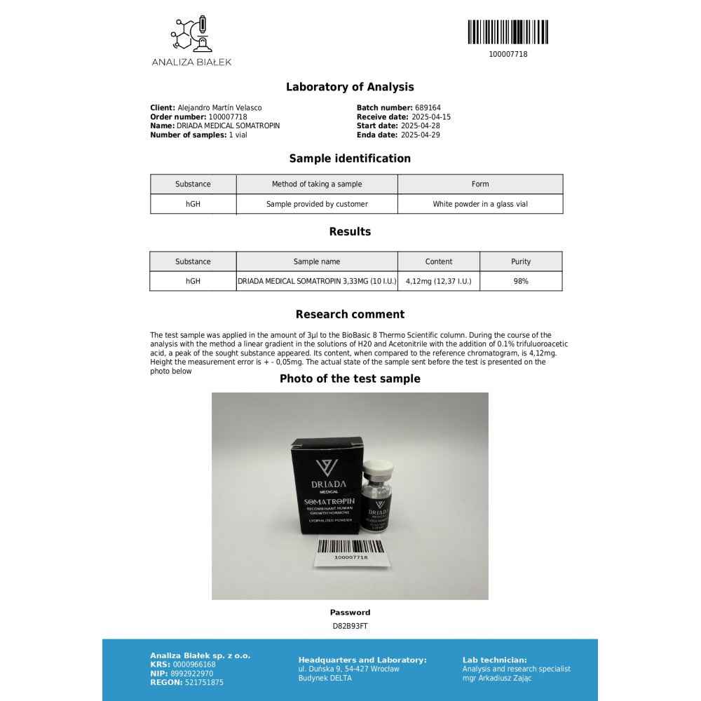 Somatropin HGH Powder 100iu