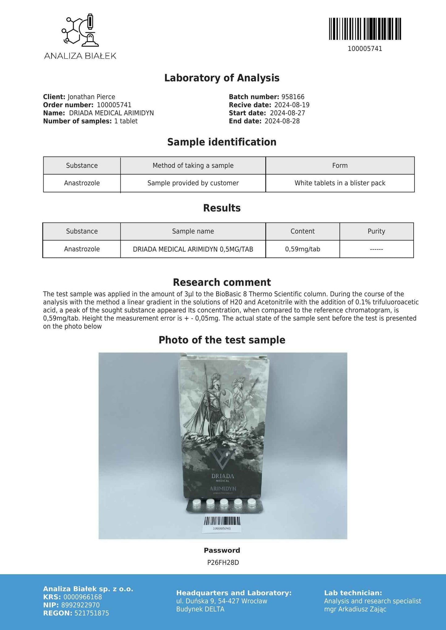 Arimidyn 0.5 mg (Anastrozole)