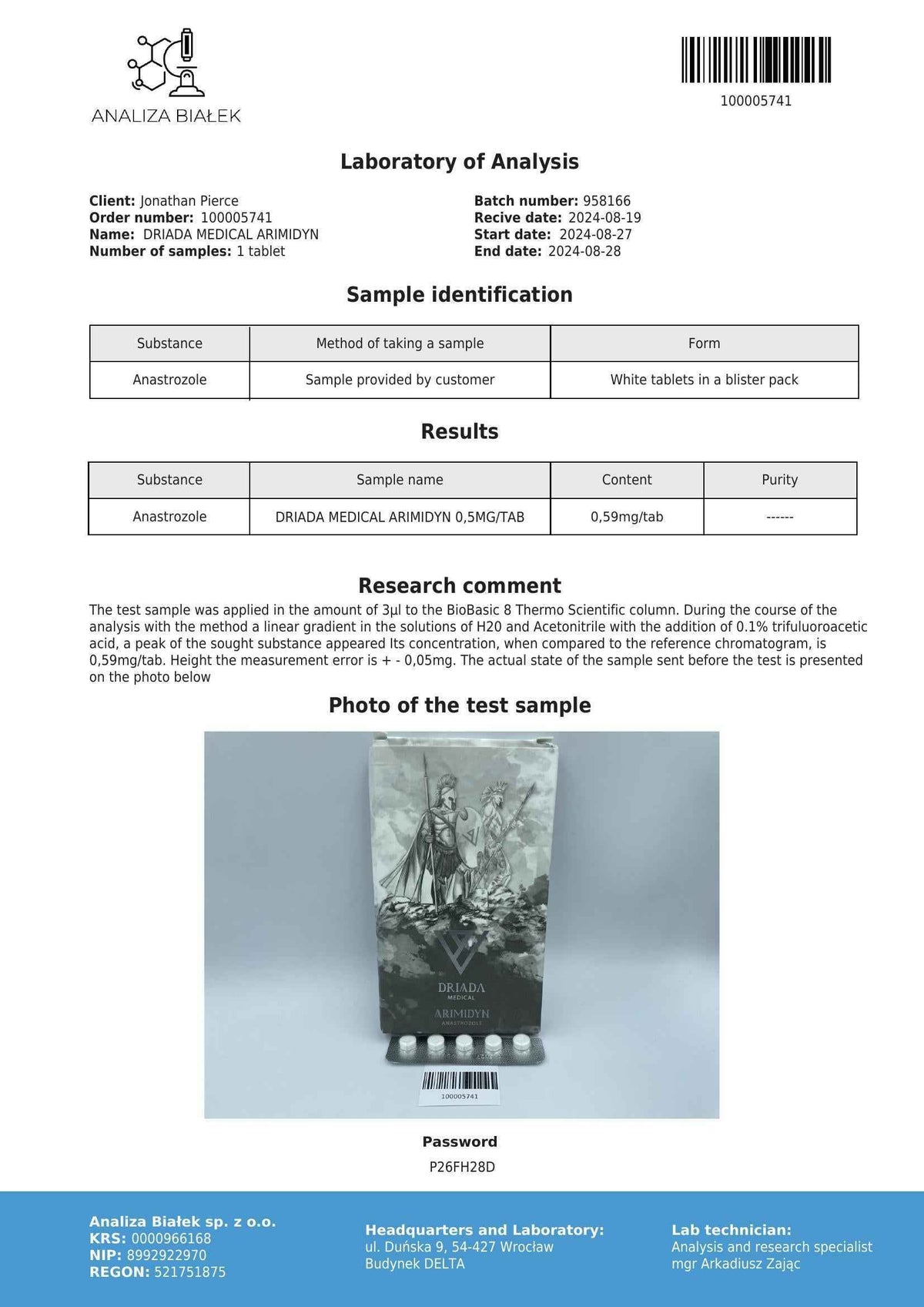 Arimidyn 0.5 mg (Anastrozole)