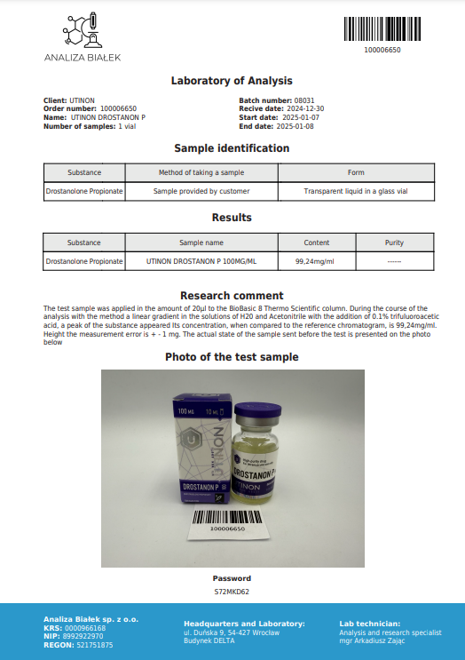 Drostanon P (Drostanolone Propionate) 10ml/100mg/ml