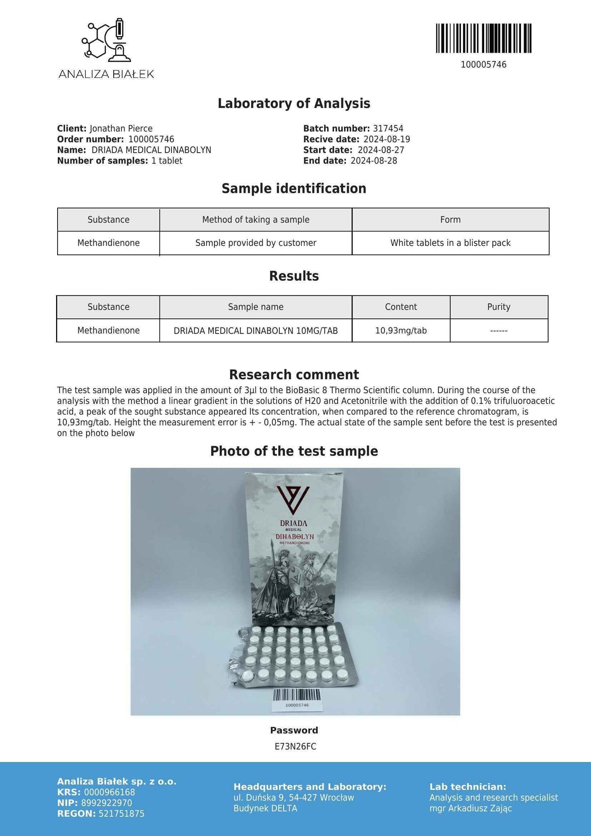 Dinabolyn 10 mg (Methandienone)