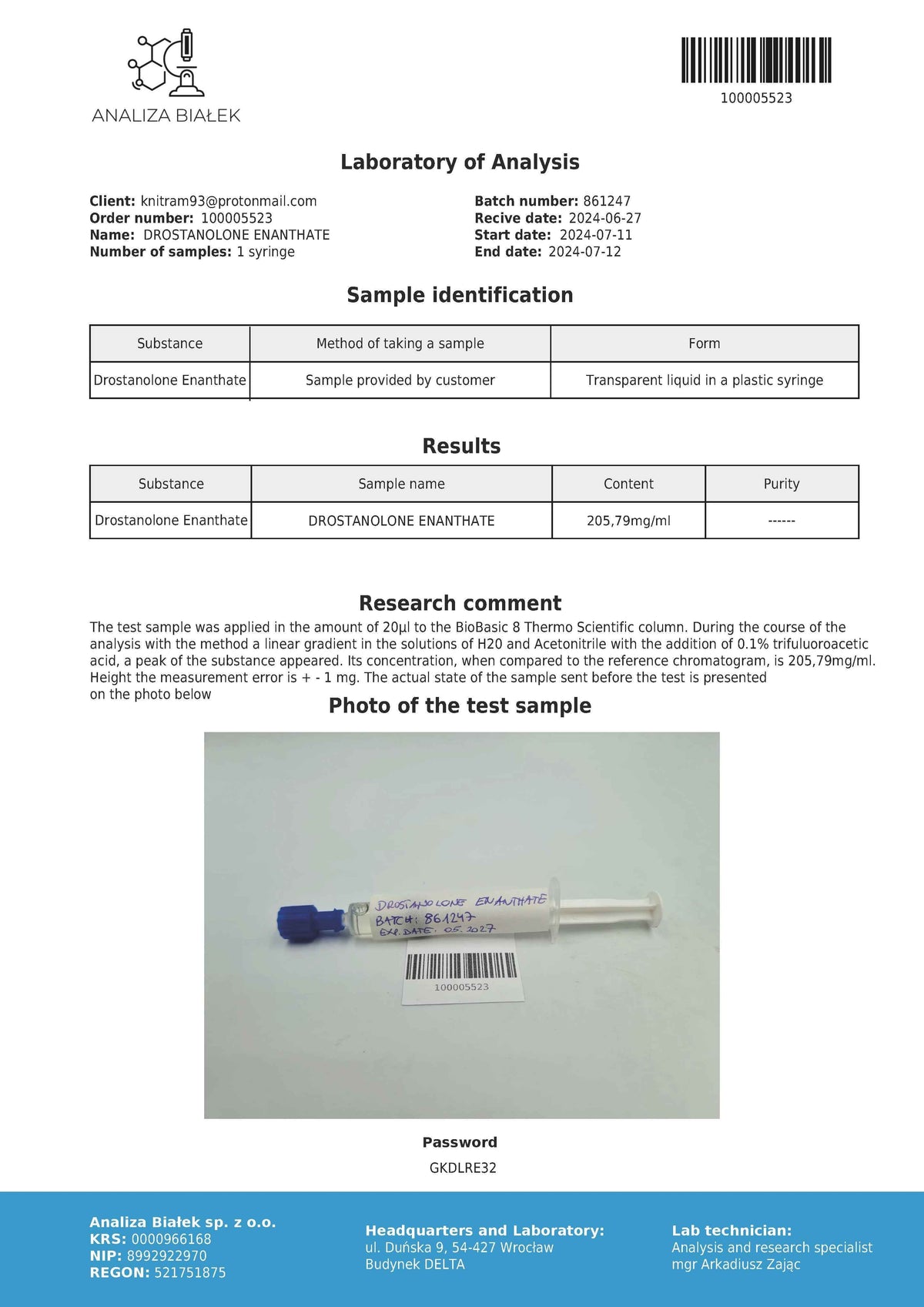 Drostargos 200 mg/ml (Drostanolone Enanthate) 10ml vial