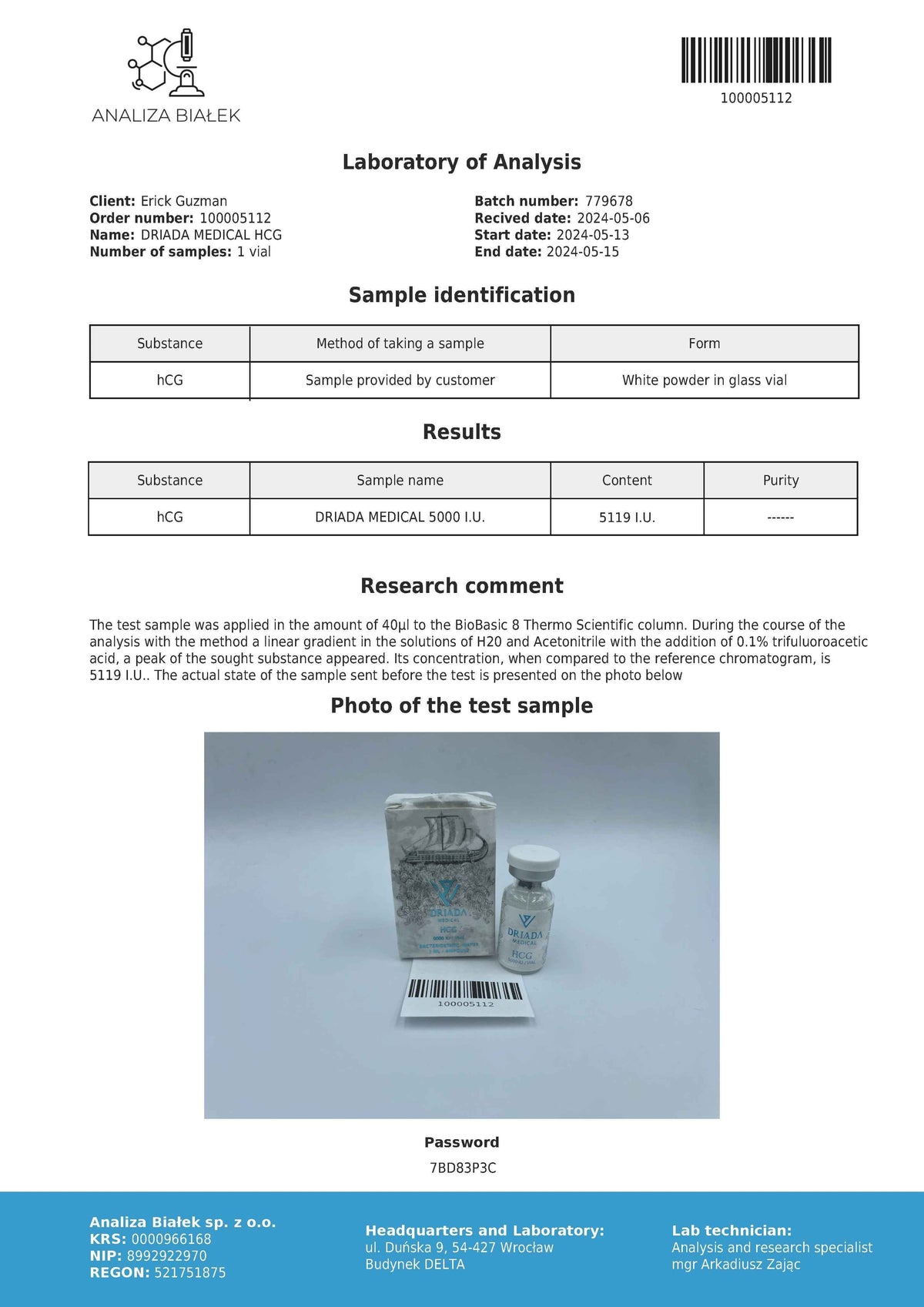 HCG 5000iu (Human chorionic gonadotropin)