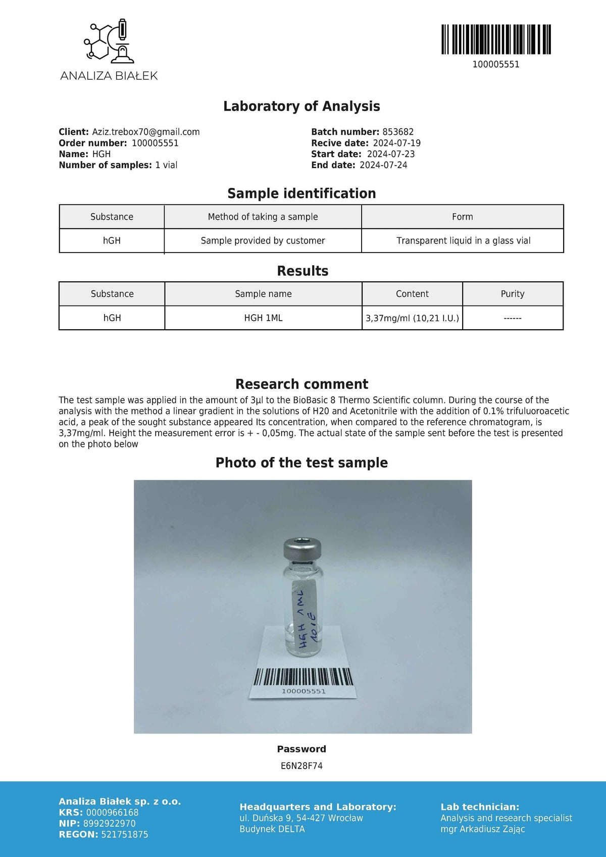 Somatropin HGH Liquid 50iu