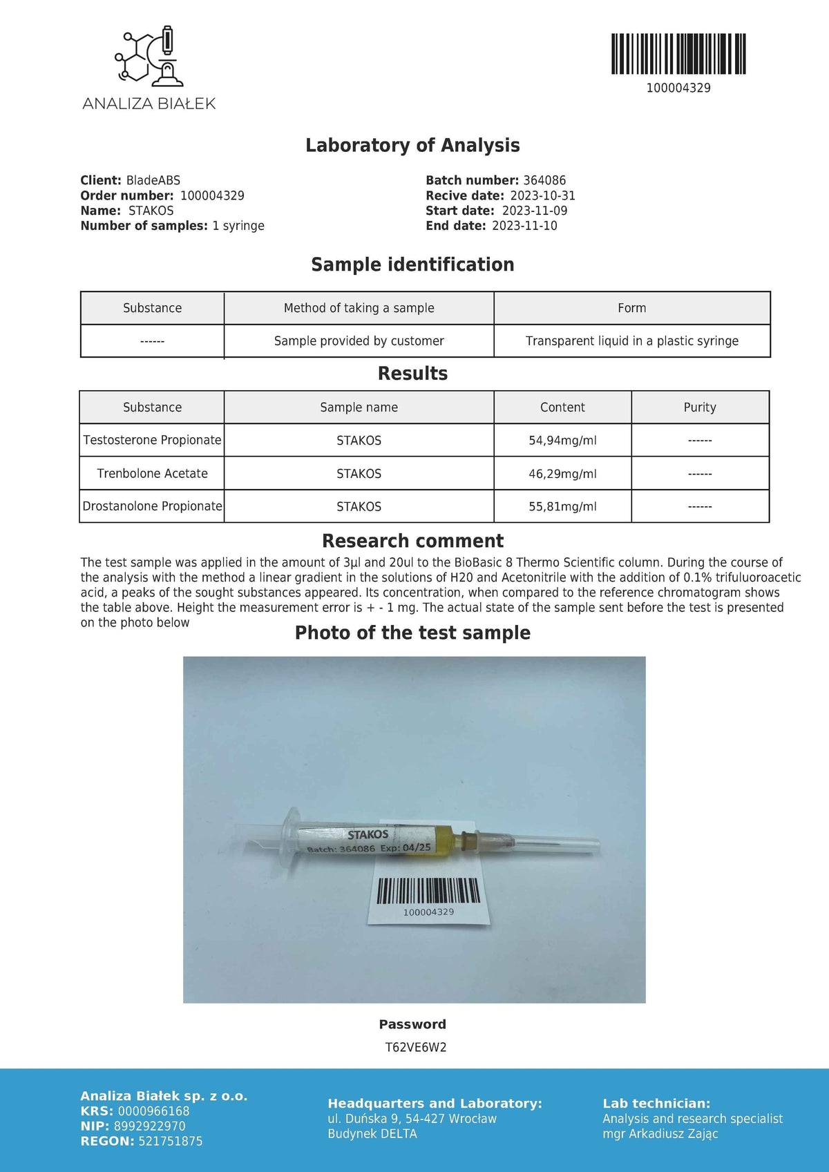 Stakos 150 mg/ml (Cut Stack) 10ml vial
