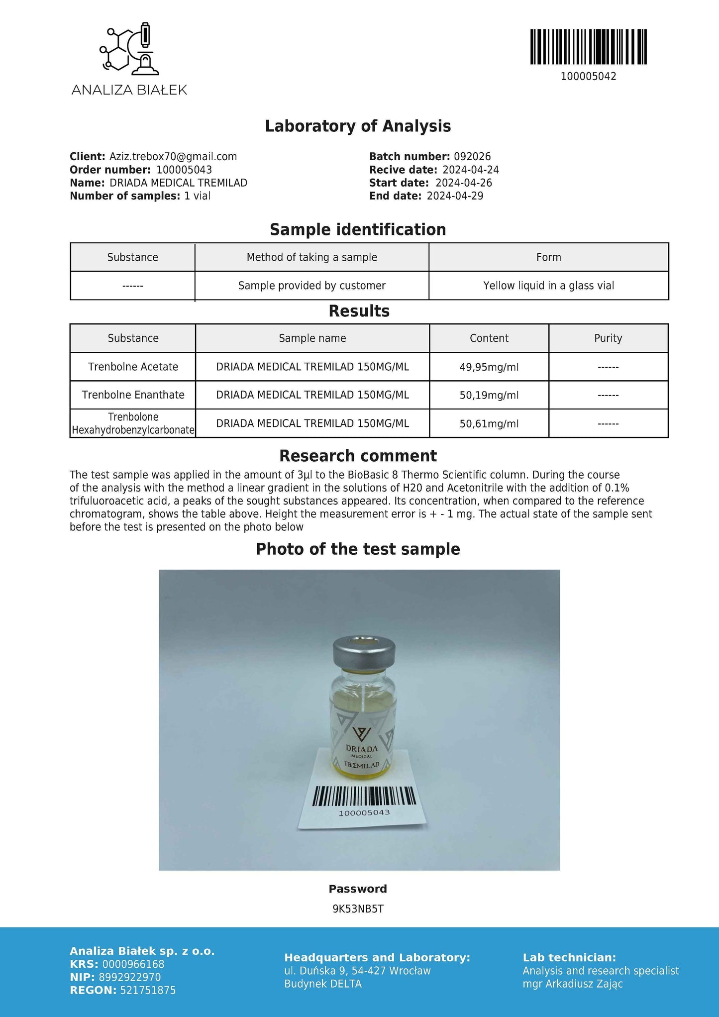 Tremilad 150 mg/ml (Trenbolone Mix)