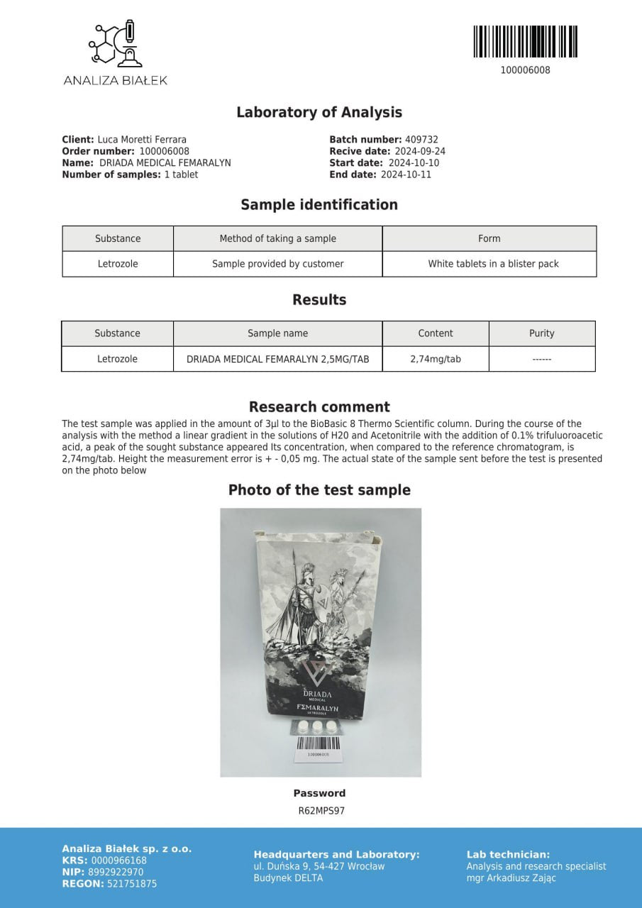 Femaralyn 2,5 mg (letrozol)