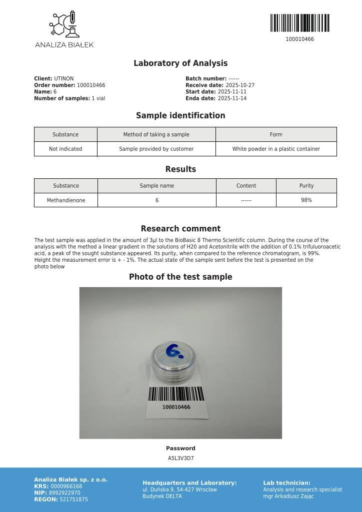 Methanon (Methandienone) 100tabs/10mg/tab