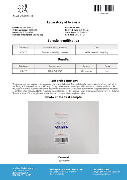 Ibutamoren (MK-677) 50tablete/10mg/tabletă