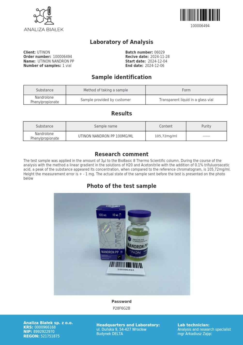 Nandron PP (Nandrolone Phenylpropionate) 10ml/100mg/ml