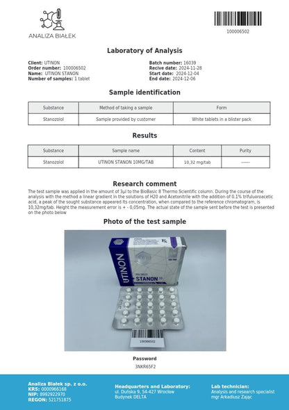 Stanon Test Results