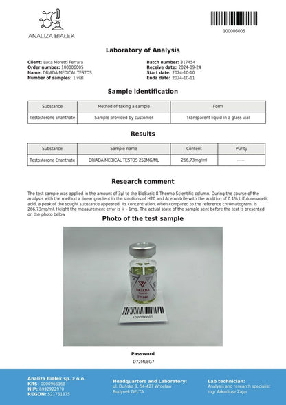 Testos 250 mg/ml (Enantat de testosteron)