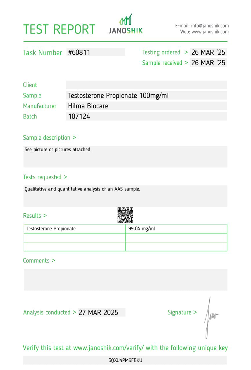 Propionato de testosterona 10ml/100mg/ml